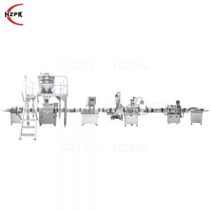 Automatic granule filling sealing capping labeling machine